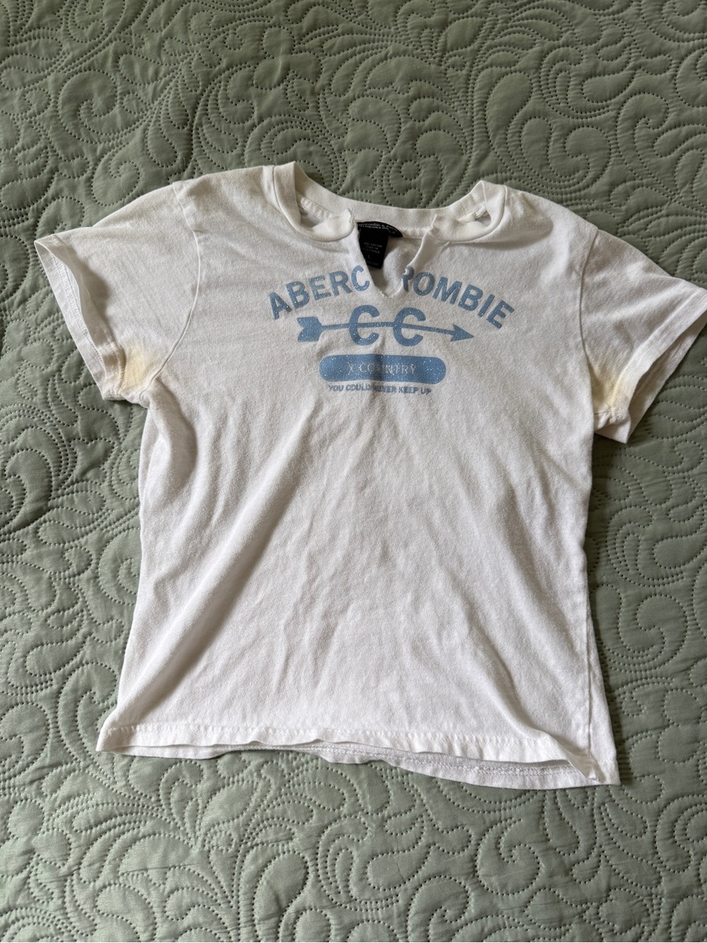 Vintage Abercrombie & Fitch cross country - Light Blue Logo t shirt size L